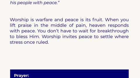 Peace that sounds like Worship