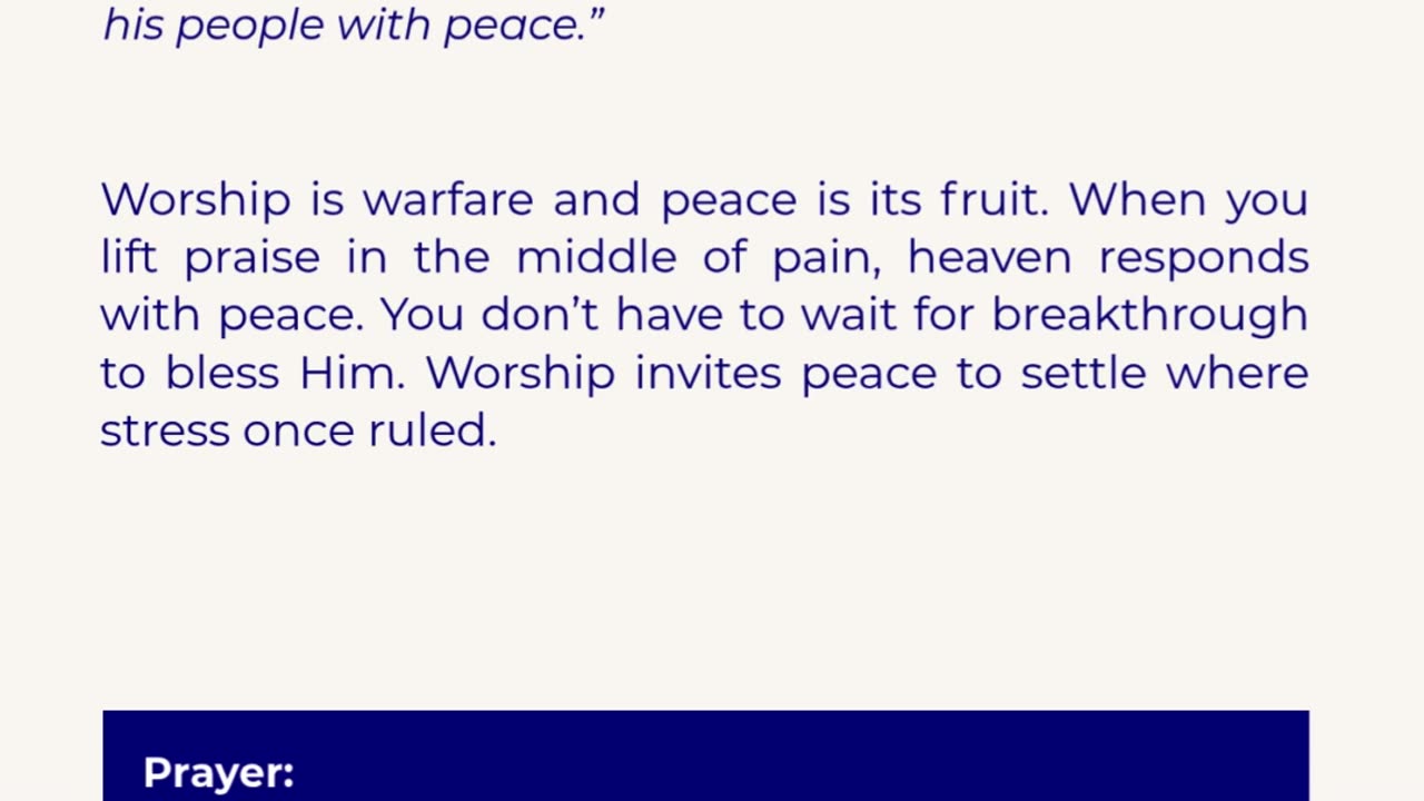 Peace that sounds like Worship