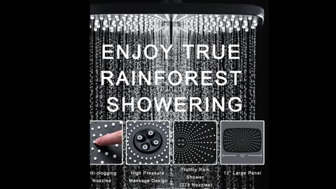 12-Inch High-Pressure Rain Shower Head with Handheld Combo & 10 Spray Settings