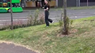 British girls defend themselves from the usual suspect who harasses them.