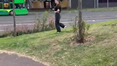 British girls defend themselves from the usual suspect who harasses them.