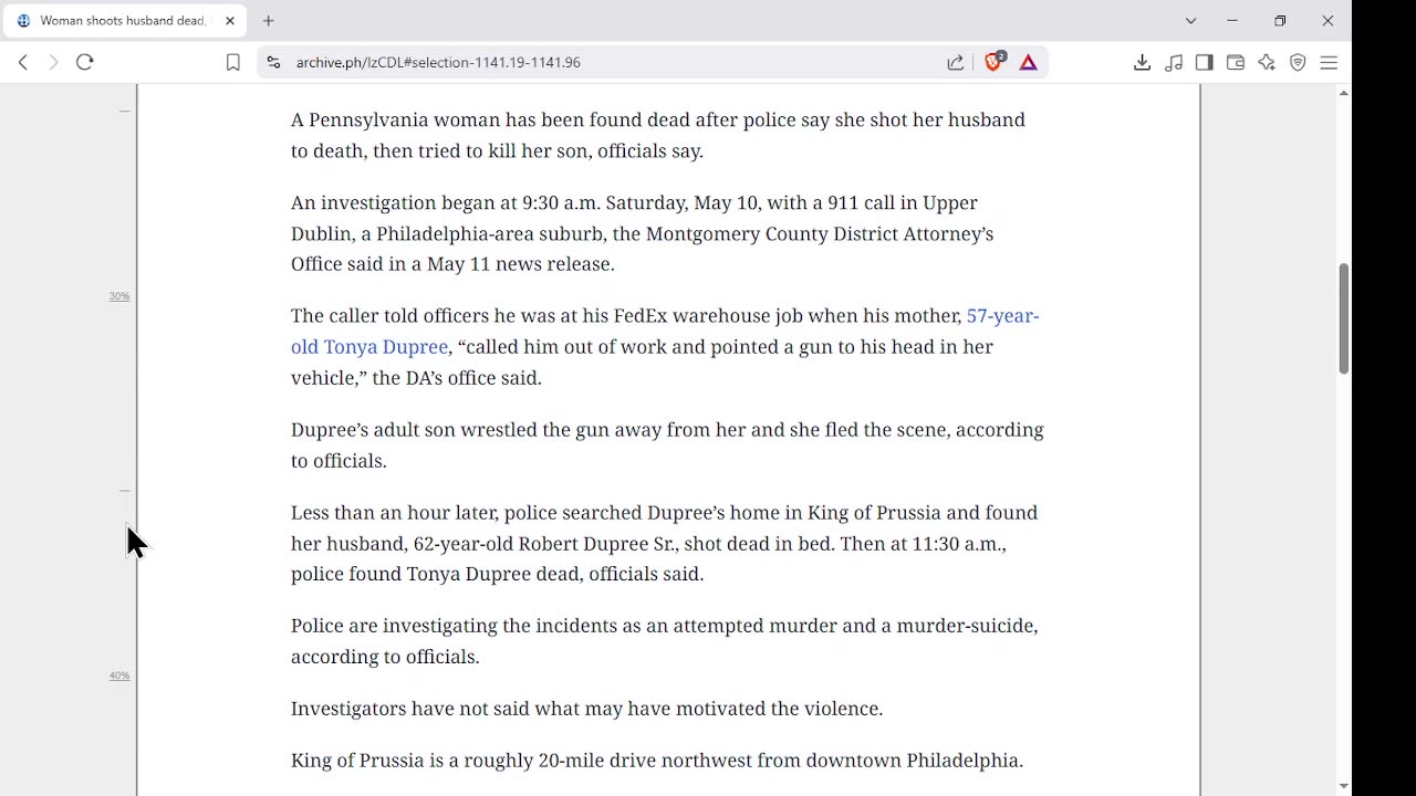 Mother's Day Mayhem in Philly Suburb