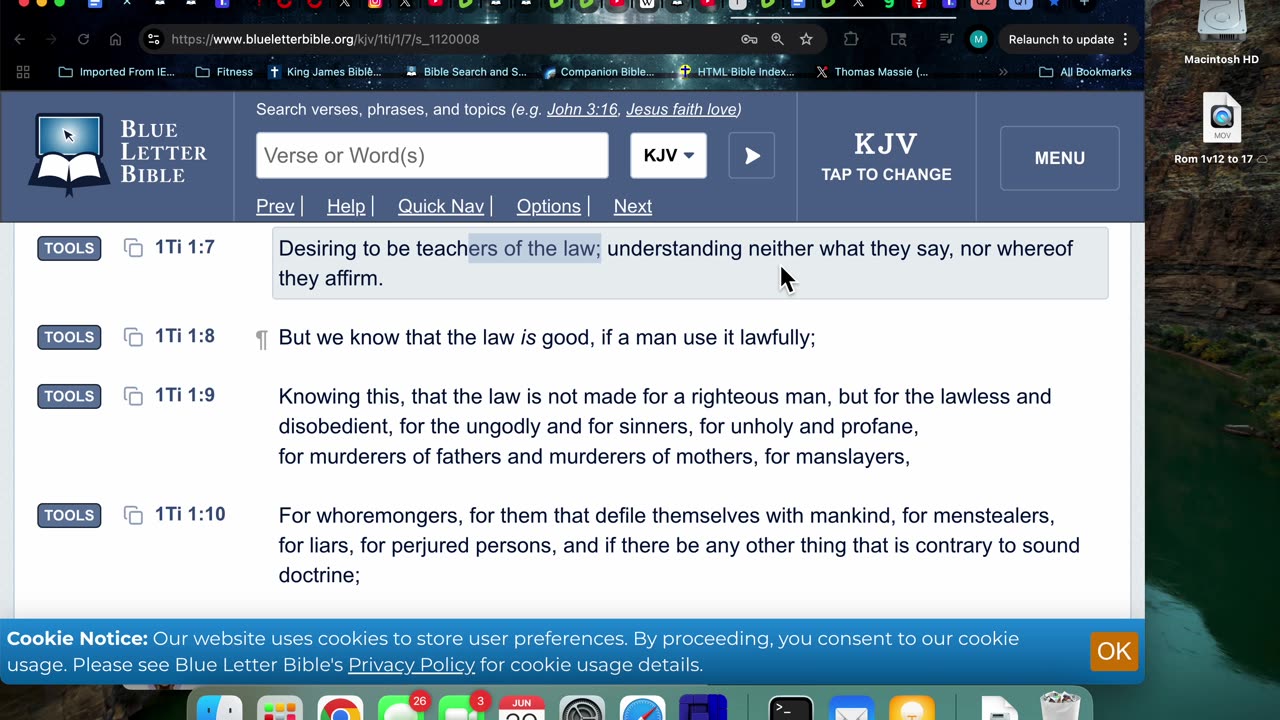6/29/25 1Ti 1:7-12 Why did the OT Law come? Rom 5:12-13