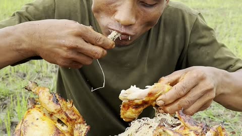 Easy Recipe, Grilled Chicken with special sauce and noodles #cooking