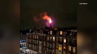 Historic Amsterdam church engulfed in flames over New Year's