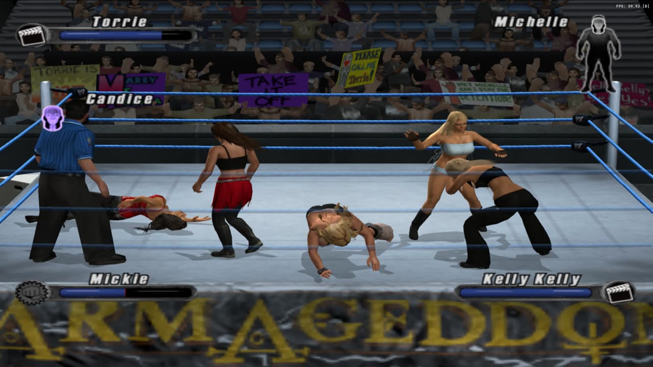 WWE SmackDown vs. Raw 2008| Torrie vs Candice Vs Mickie vs Kelly Kelly vs Michelle