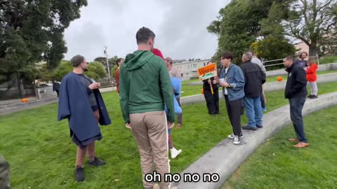 Creepy California State Senator Scott Wiener held a pumpkin carving event for children