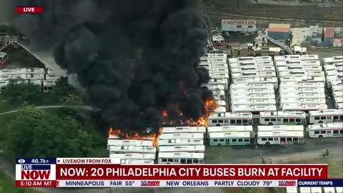 VIDEO: 20 SEPTA buses catch fire in Philadelphia