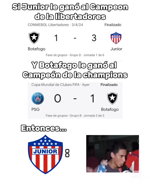 No veo fallas en su lógica, lo llamaron loco JAJAJAJAJAJ (SIGANME) #juniordebarranquilla🇦🇹 #botafogo