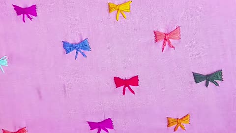 "Cute Hand Embroidery Bow Design | Simple Bow Stitch for Dresses & Accessories"