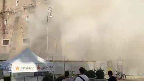 Part of the historic Conti Tower in central Rome has collapsed