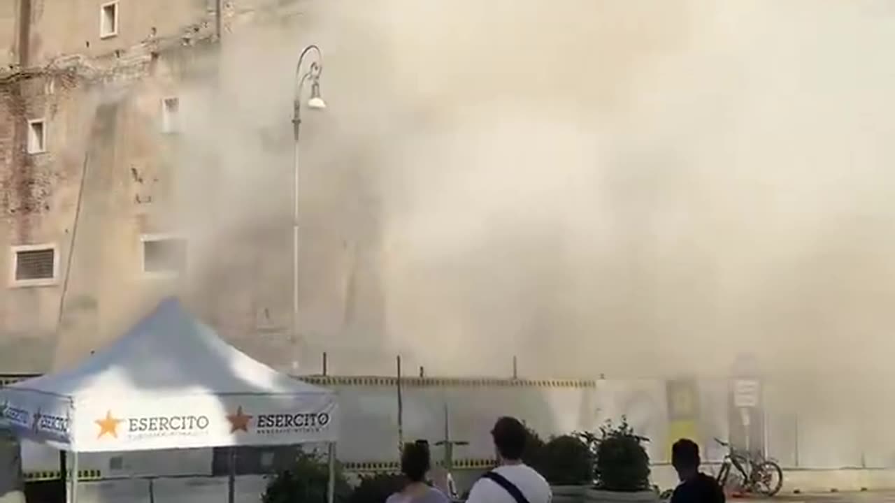 Part of the historic Conti Tower in central Rome has collapsed