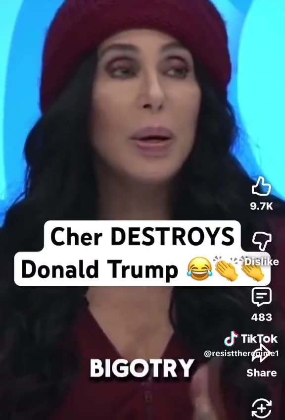 Cher lets everyone know how she feels about Trump in her own way!