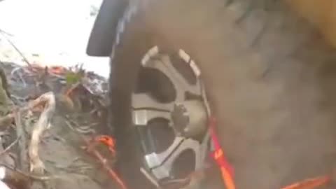 An unusual device that can pull a car out of any mud