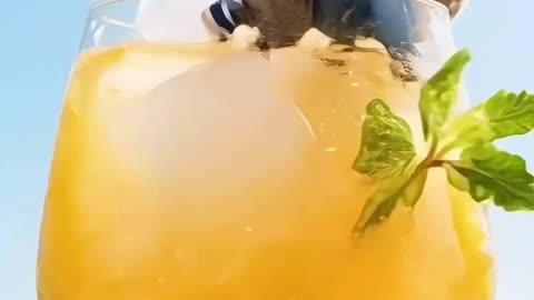 Funny cat swimming in juice cup 😁😅