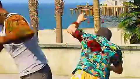 GTA 5:Franklin saving dolphine from Michael