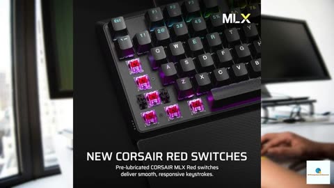 CORSAIR K70 CORE RGB Mechanical Wired Gaming Keyboard with Palmrest – Pre-Lubed MLX Red Li
