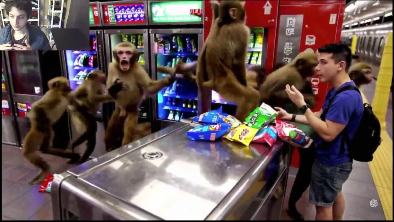 Outtake #1,063 Of Over 5 Monkeys Roam Around A Subway Station Fake Funny Parody Video
