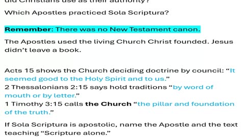 Is Sola Scriptura even Apostolic?