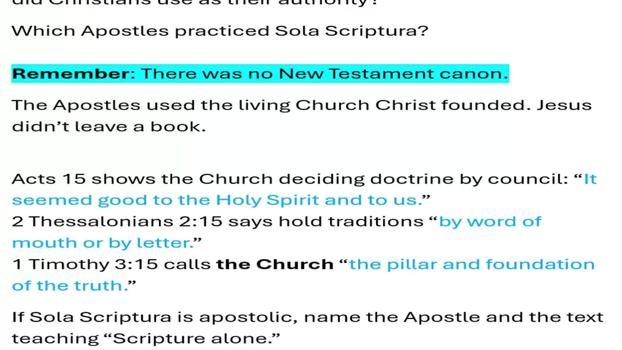 Is Sola Scriptura even Apostolic?