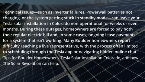Common Problems with Tesla Solar Installation in Colorado