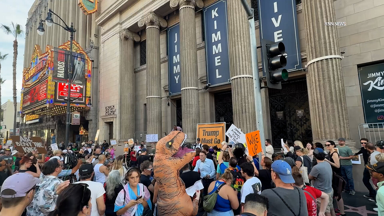 Protesters rally in Los Angeles after suspension of "Jimmy Kimmel Live!"
