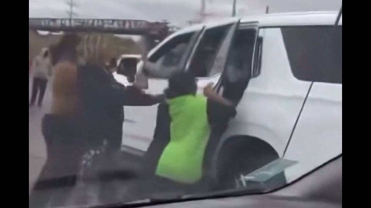 Protestor attempts to hold door shut on ICE SUV, doesn't end well. Instant Karma