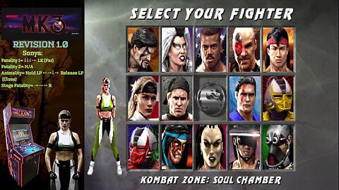 Mortal Kombat 3 (Arcade) - Sonya gameplay