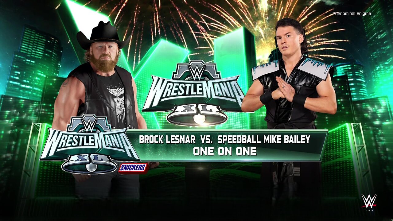 WWE 2k25 Brock Lesnar vs Speedball Mike Bailey