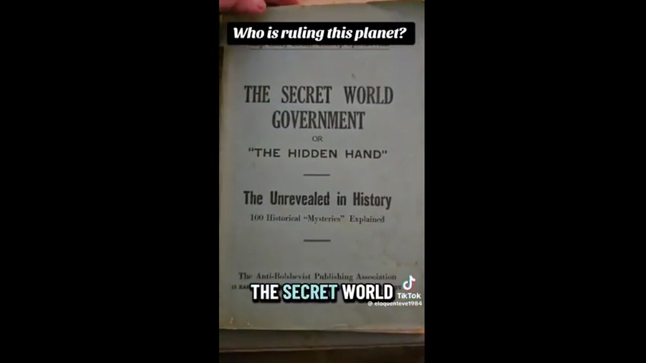 BOOK EXPOSING THE “HIDDEN HAND” CONTROLLING THE WORLD (1926)