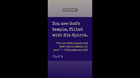 You carry God’s presence with you wherever you go.