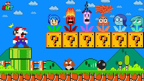 Super Mario Bros. but there are MORE Custom Flower Inside Out 2 All Characters!