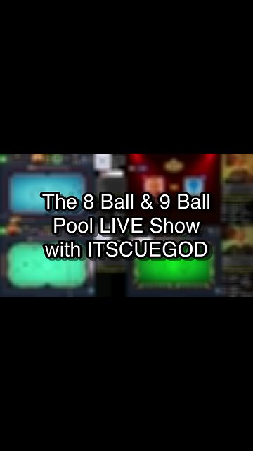 The 8 Ball & 9 Ball Pool LIVE Show with ITSCUEGOD