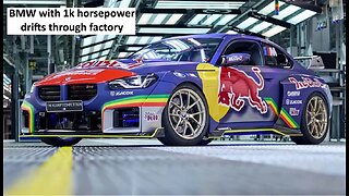 BMW with 1,000HP drifts inside their factory with Red Bull
