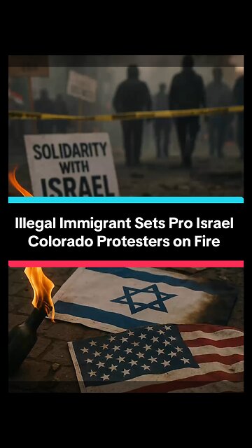 Illegal Migrant Sets Pro-Israel Protesters on Fire