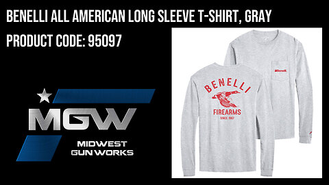 Benelli All American Long Sleeve T-Shirt, Gray - 95097