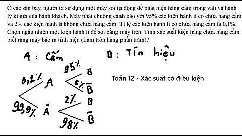 Toán 12: Ở các sân bay, người ta sử dụng một máy soi tự động để phát hiện hàng cấm trong