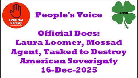 Docs: Laura Loomer as Mossad Agent Tasked With Destroying American Sovereignty 16-Dec-2025