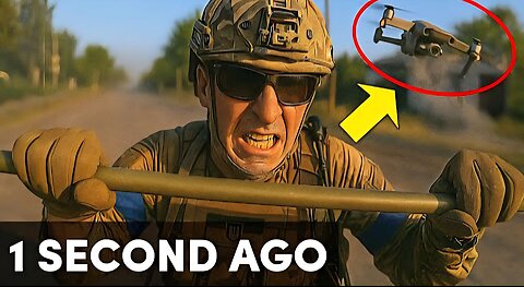 Ukrainian Soldier Escapes Russian Drone Attack by a Second!