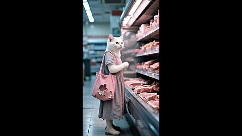 Cat Steals Meat and Gets Caught by Police