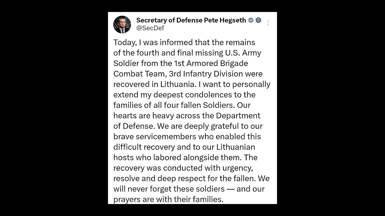 Secretary of Defense Pete Hegseth on X!