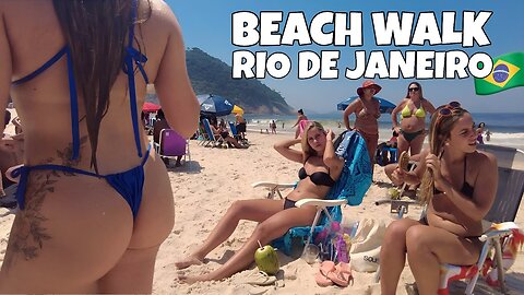 🇧🇷 Walking LEME BEACH in SUMMER, Rio de Janeiro, Brazil【 4K 】