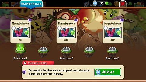 Plants vs Zombies 2 - Plant Nursery - Magnet-shroom - May 2025