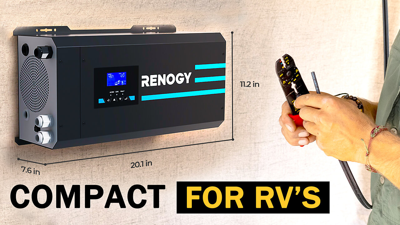 Renogy 2000W 12V Pure Sine Wave Inverter Charger w LCD Display