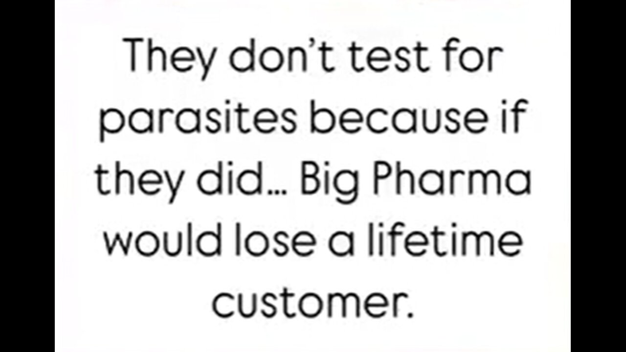 "They're NOT allowed to tell you if you have parasites - the CDC & HSS does not allow that