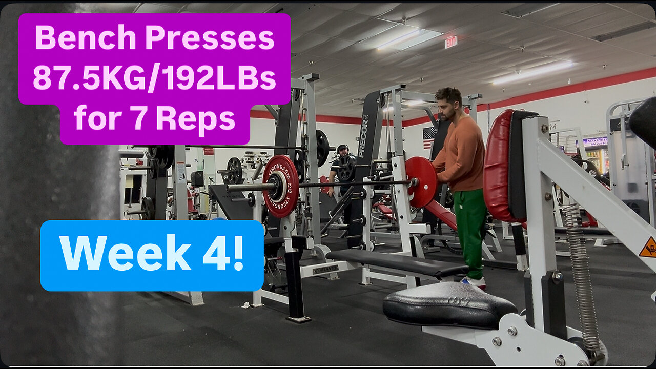 Bench Presses 87.5KG/192LBs for 7 Reps