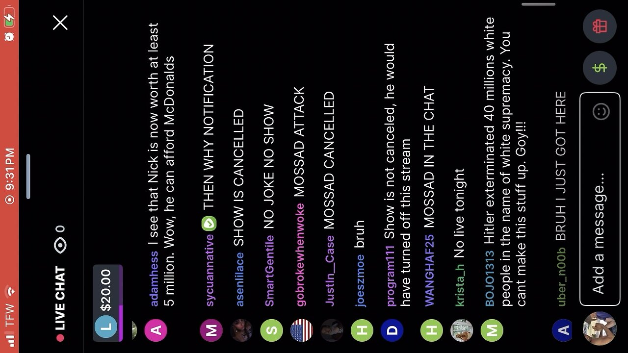 Nick Fuentes Rumble Chat