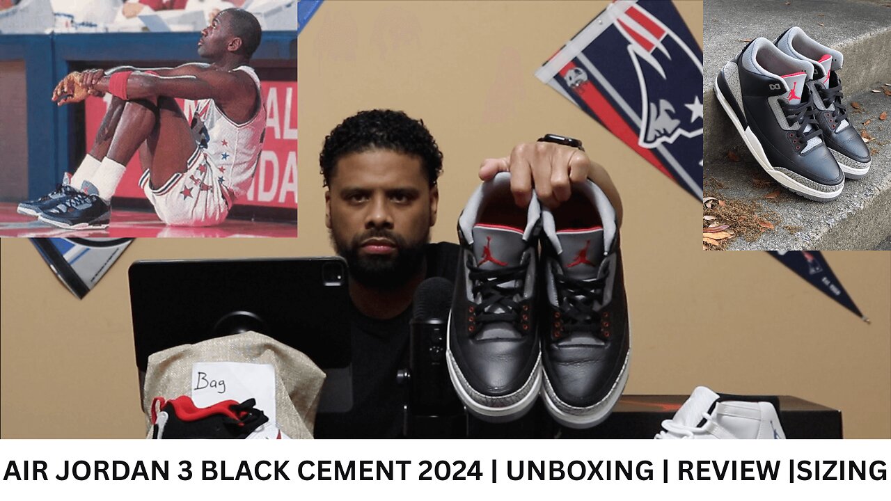 AIR JORDAN 3 BLACK CEMENT 2024 UNBOXING | REVIEW | SIZING