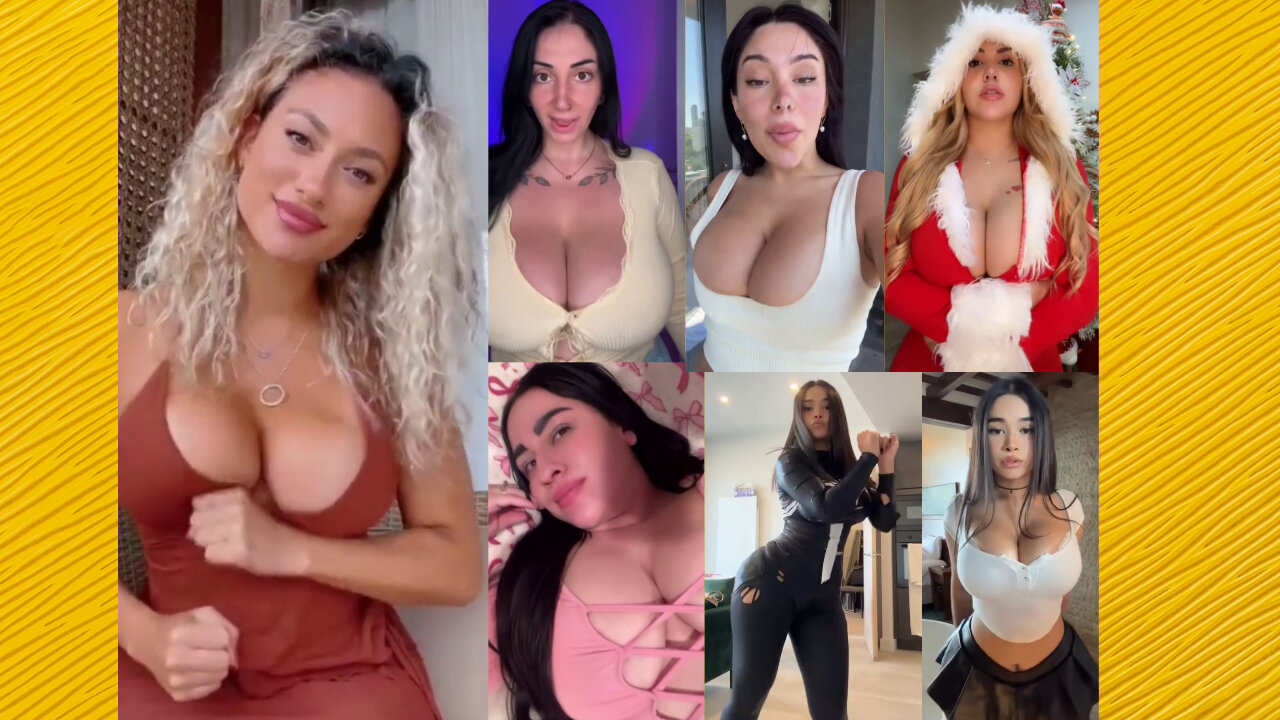 Huge Boobs / No Bra / Hard Nipples 38 - Big bank tiktok challenge ❤️ClipchampGirls 2025