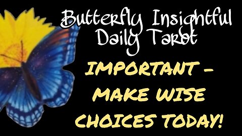 Butterfly Insightful Daily Tarot - IMPORTANT - MAKE WISE CHOICES TODAY!